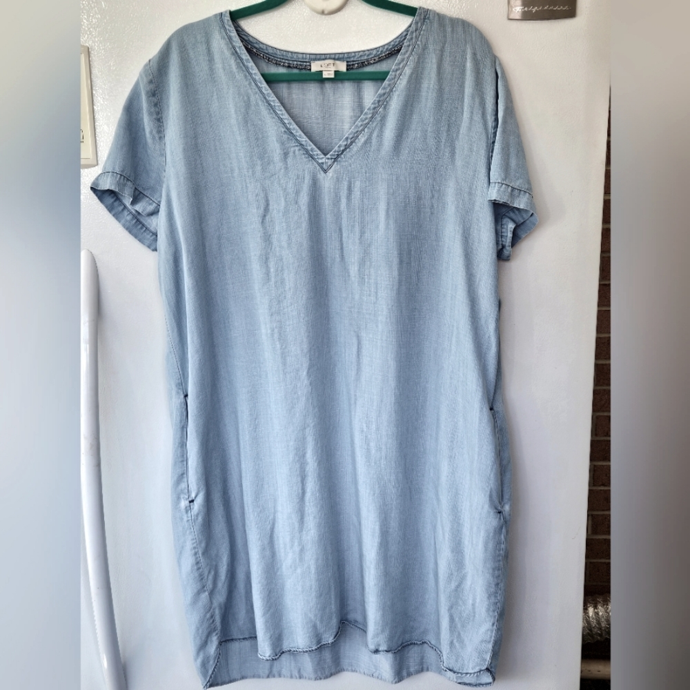 LOFT Light Blue Casual Dress